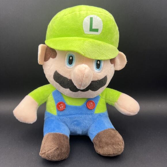 Luigi Super Mario Plush 8” With Plastic Suction Cup No Tags - Picture 1 of 8